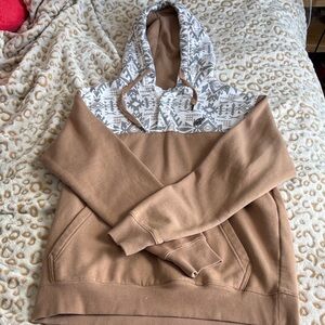 Hooey Tan and White Patterned Hoodie